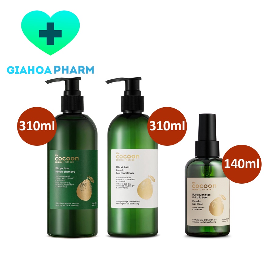Dầu gội, xả, dưỡng tóc tinh dầu bưởi Cocoon giúp chắc khỏe, mềm mượt, giảm gãy rụng, khô xơ, chẻ ngọn và làm mềm tóc
