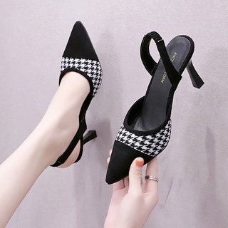 Giày nữ cao gót 7 phân mũi nhọn màu đen (ảnh thật ở cuối)