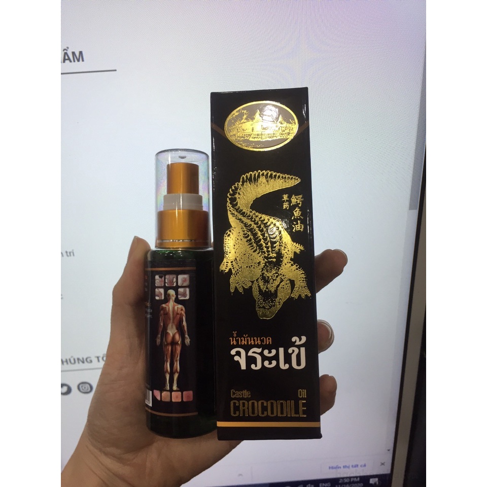 Dầu cá sấu ġiảm ƌau nhanh Castle Crocodile Oil ThaiLand