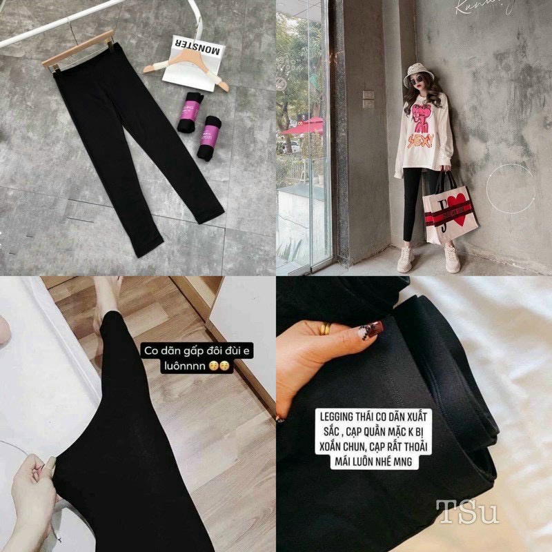 Legging Nữ Dáng Dài Ôm Chấn, Quần Nữ Co Dãn 4 Chiều Mix Áo Sơ Mi Siêu Thoải Mái