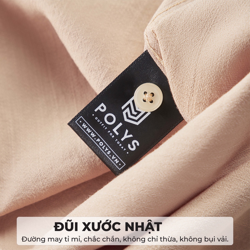 Áo sơ mi đũi POLYS Dài Tay Fullbox, vải Đũi Tơ dày dặn, co giãn, thoáng khí. Sơ mi đũi nam dài tay LINEN SHIRT
