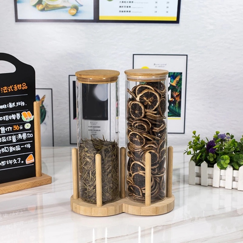 Giá Đỡ Trưng Bày Cốc Uống Trà Dùng Một Lần Bằng Gỗ Kèm Que Dài Tiện Lợi