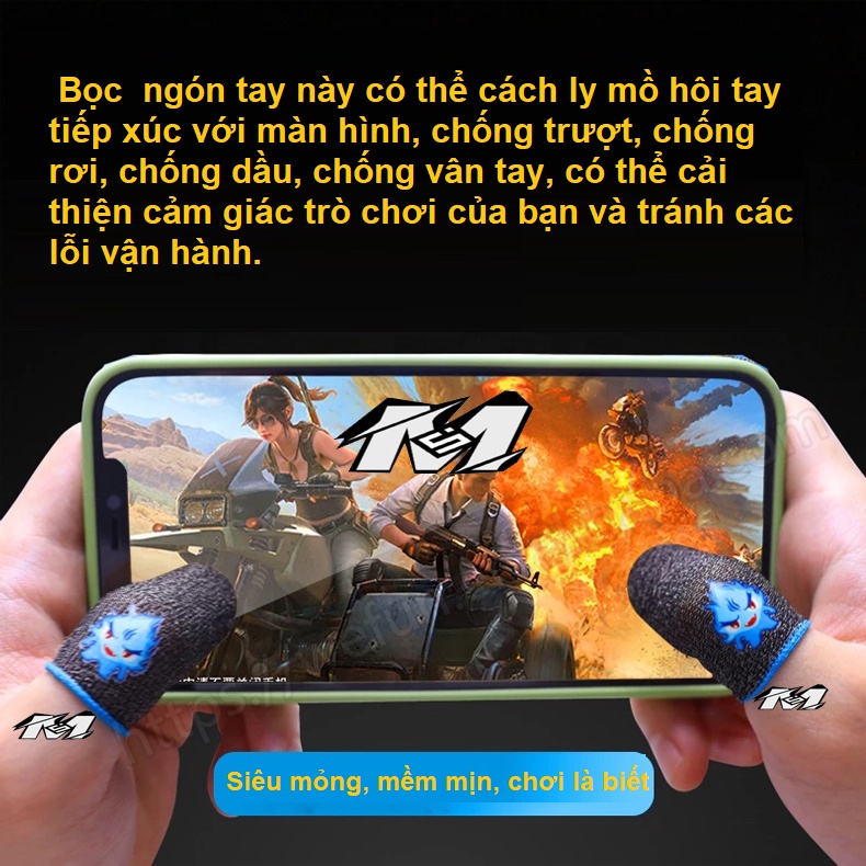 Găng tay chơi game Ghost Fire Flydigi chiến game liên quân mobile, ff, pubg,...bao tay chơi game siêu nhạy, chống mồ hôi