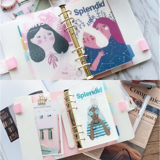Bm07 combo planner/sổ còng nhựa dẻo, phân trang nhựa cứng