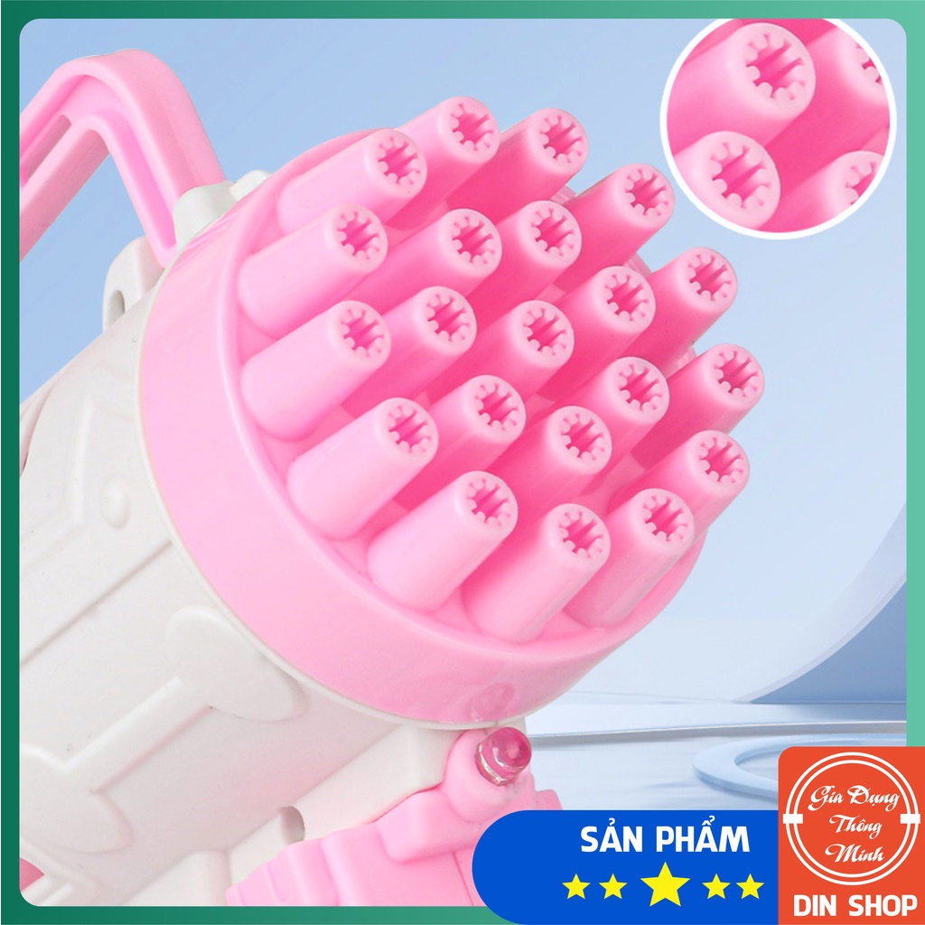 Súng Bắn Bong Bóng Xà Phòng 21 Nòng 👑GIÁ HỦY DIỆT👑 Súng Thổi Bong Bóng Chạy Bằng Pin Siêu Mạnh An Toàn Cho Bé Din Shop