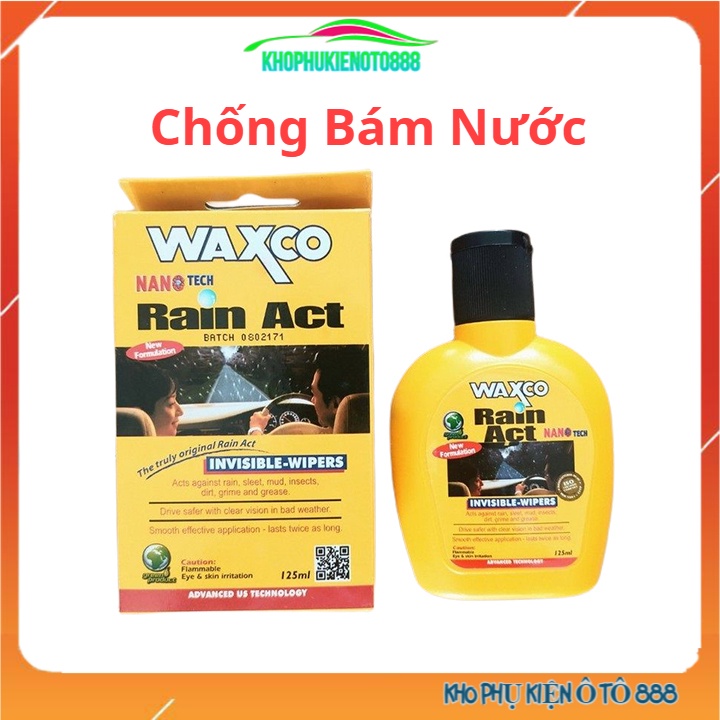 Dung dịch chống bám nước WAXCO cho xe ô tô hàng Malaysia dung tích 125ml