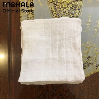 Khăn trắng Mohala chất liệu cotton kích thước 25x25, khăn vuông trắng cao cấp dùng lau đa năng, phục vụ nhà hàng