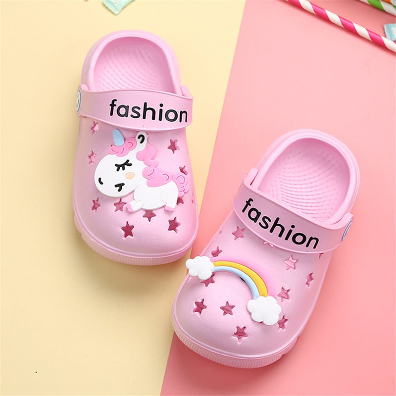 Kids Shoes Girls Boys Cartoon Closed-Toe Sandals Children Soft Mon-slip Beach Slipper Shoes