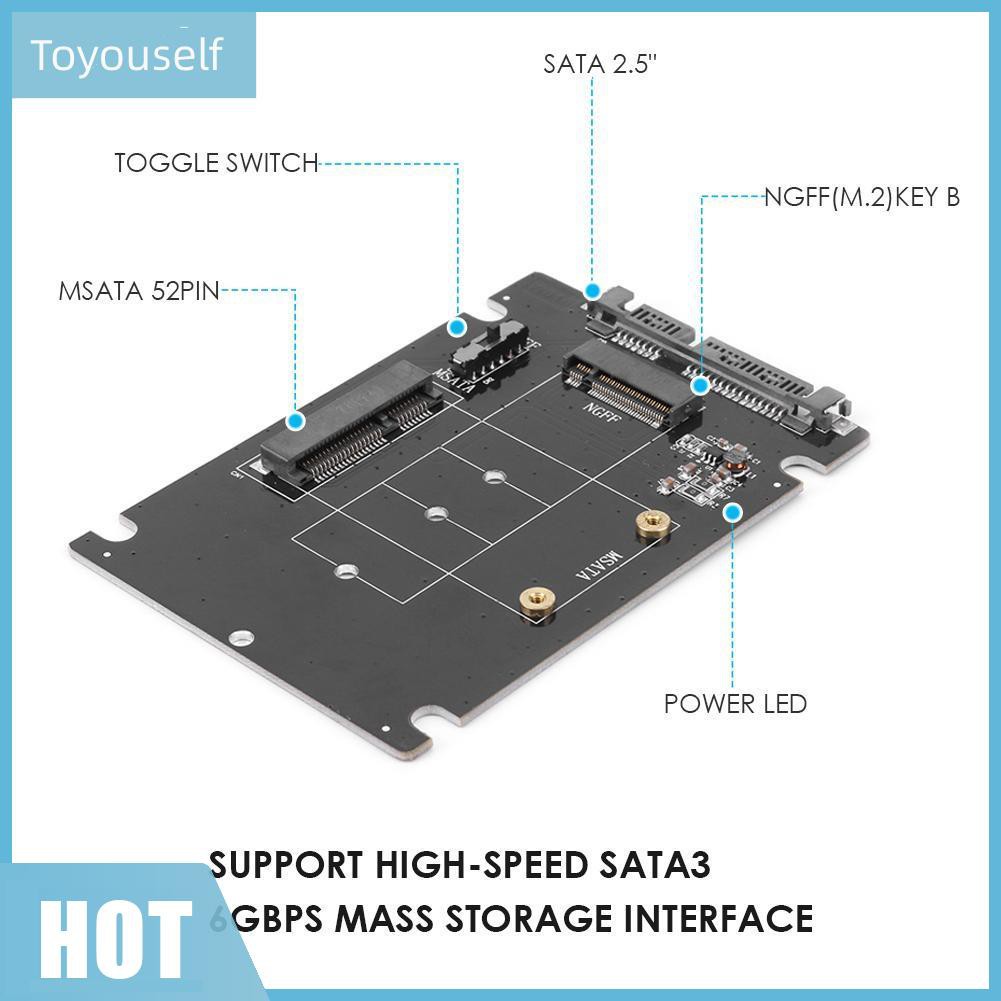 Bộ Chuyển Đổi Thẻ Nhớ Ssd 2 Trong 1 Msata Sang Sata Ngff M.2 Sang Sata3 | BigBuy360 - bigbuy360.vn