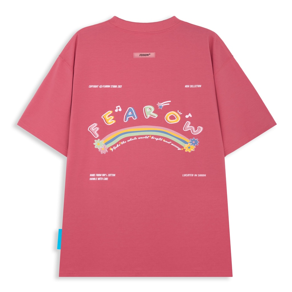 Áo thun nam nữ local brand unisex Fearow Rainbow ver 2.0 / Màu Hồng Đậm - FW155