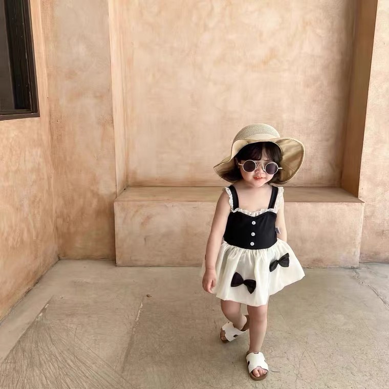 Bộ Đồ Bơi Phối Ren Thoáng Khí Thời Trang Mùa Hè Phong Cách Hàn Quốc Cho Bé Gái