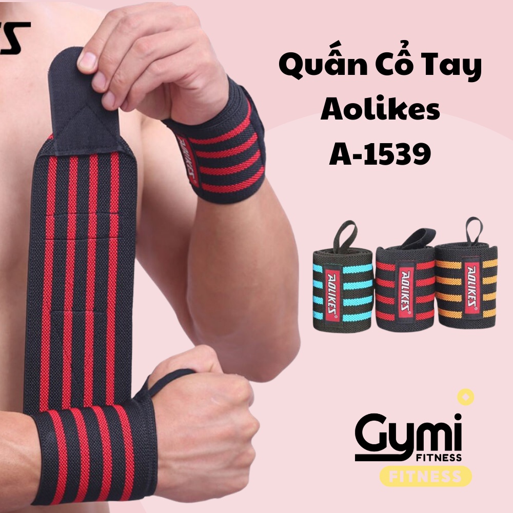 Quấn Cổ Tay Aolikes A-1539 | Dài 60cm | Quấn Bảo Vệ Tập Gym Cao Cấp Chính Hãng