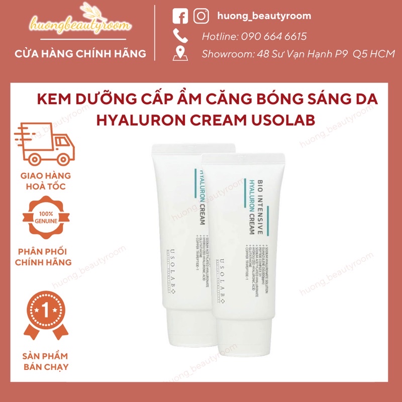 Kem cấp nước dưỡng ẩm căng bóng HA Hyaluron cream Usolab 50ml