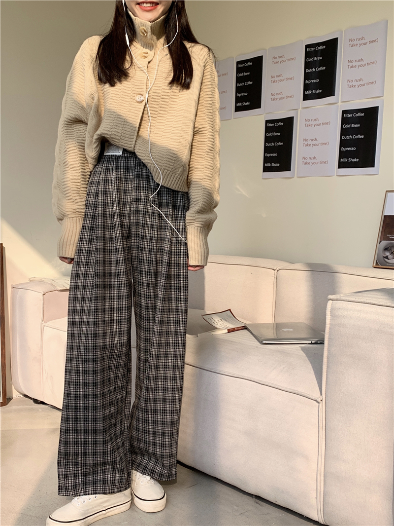 Quần Dài Lưng Cao Ống Suông Họa Tiết Caro Thời Trang 39452 | BigBuy360 - bigbuy360.vn