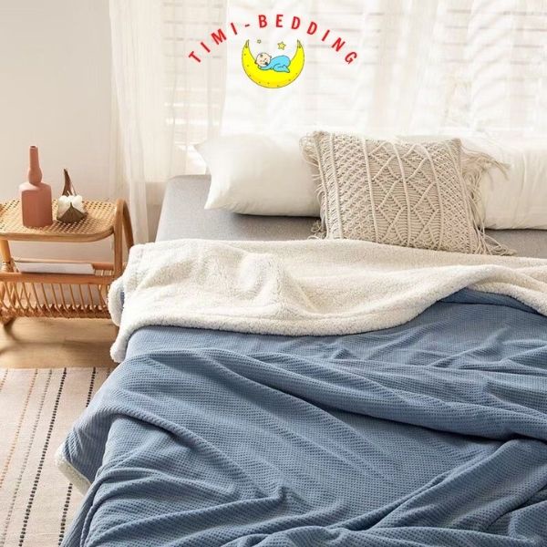 Vỏ chăn lông cừu màu trơn cao cấp có khóa kéo lông ruột 2x2,3m - Timibedding