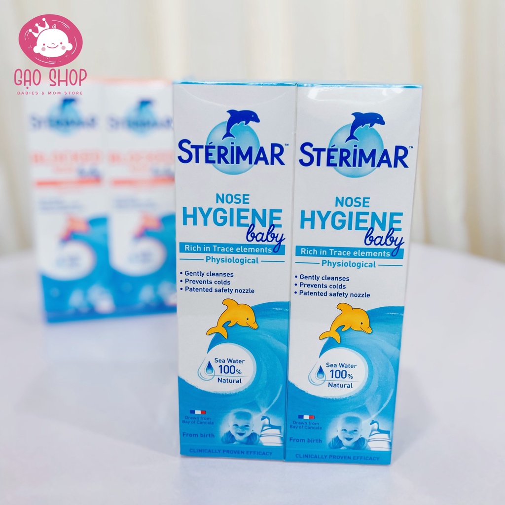Xịt muối mũi Sterimar nước biển sâu xịt mũi cá heo vàng, cam Sterimar Pháp 100ml cho bé