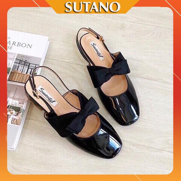 Giày xinh sandal đính nơ to xinh xắn kiểu dáng Hàn Quốc XD209 SUTANO