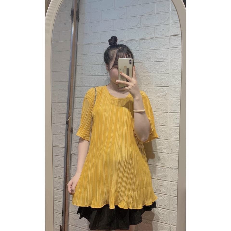 Áo bầu ngắn tay dập nhăn thời trang thiêt kế Mom and Baby M545