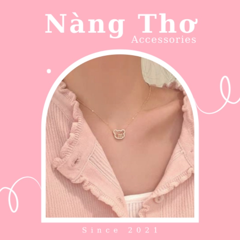 Vòng cổ nữ, dây chuyền hình gấu cute Nàng Thơ Accessories