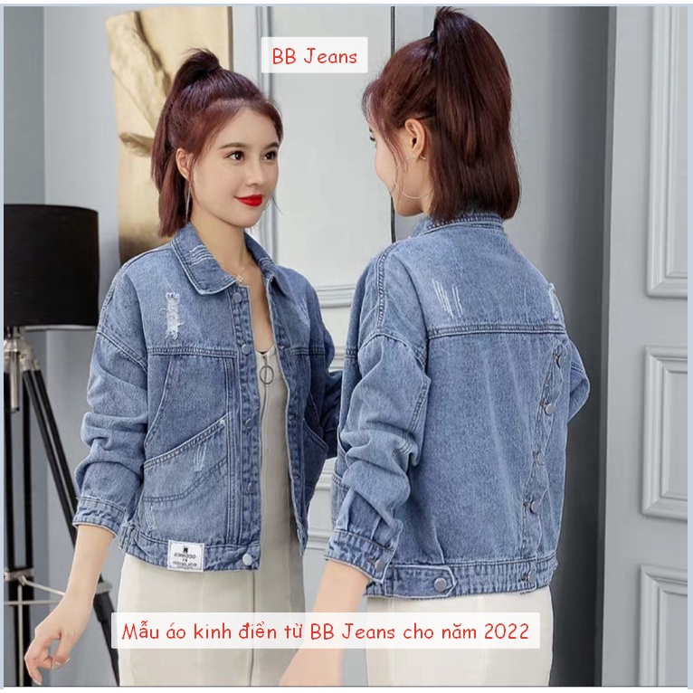 Áo khoác jean nữ Vanss cao cấp form 48-59kg Chiwawa shop giá sỉ C14