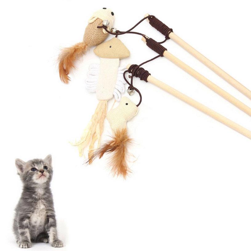 Đồ chơi đũa gắn chuột tương tác vui nhộn cho mèo con