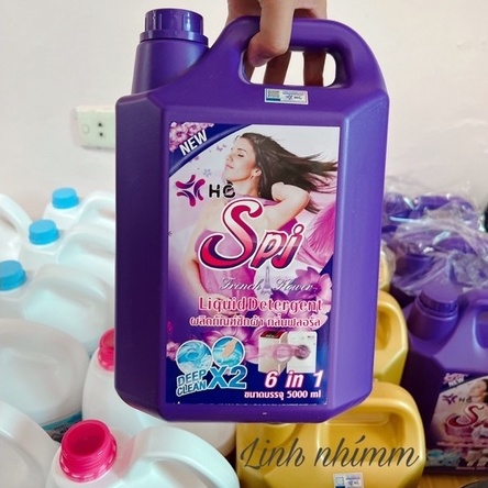 Nước Giặt nước xả vải SPJ 6n1 dung tích 5000ml siêu đậm đặc và thơm