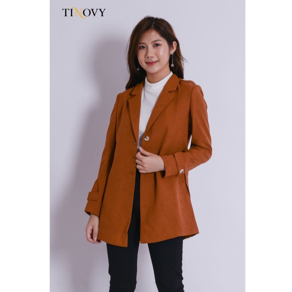 Áo Măng Tô Nữ TINOVY Dáng Lửng Cổ 2 Ve Có Đai Cao Cấp H0991