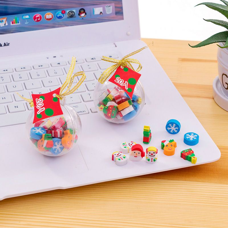 Gôm tẩy chì móm quà noel, trái bóng giáng sinh, quà tặng khen thưởng cho học sinh