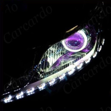 Set 2 Đèn Pha LED Halo Hình Mắt Quỷ 360 Độ Cho Xe Hơi / Xe Máy DIY