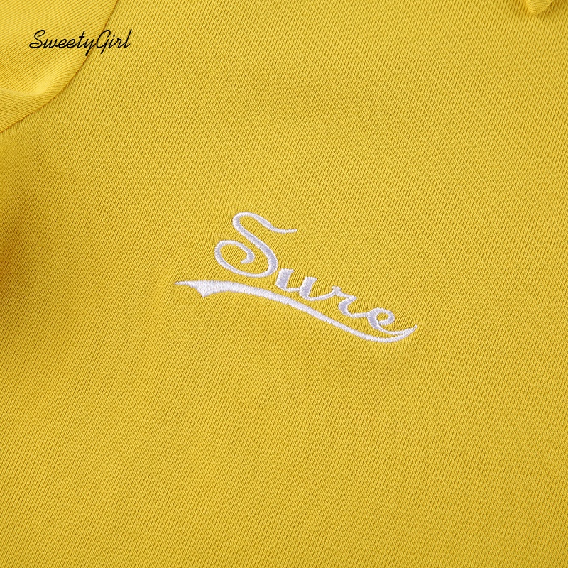 Đầm Ôm Tay Ngắn Cổ Polo Thêu Chữ Thời Trang Dành Cho Nữ