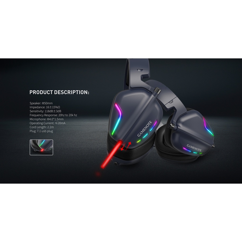 Tai Nghe Gaming Headphone HAVIT H2019U, Driver 53mm, Đèn RGB, Giả Lập 7.1 - Hàng Chính Hãng