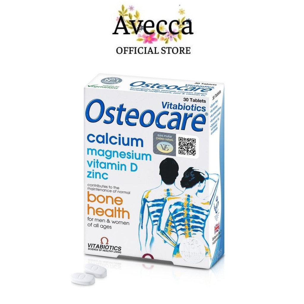 Viên Uống Bổ Sung Canxi Giúp Xương Chắc Khỏe, Ngừa Chuột Rút Cho người lớn Osteocare Vitabiotics Hộp 30 Viên | Thế Giới Skin Care