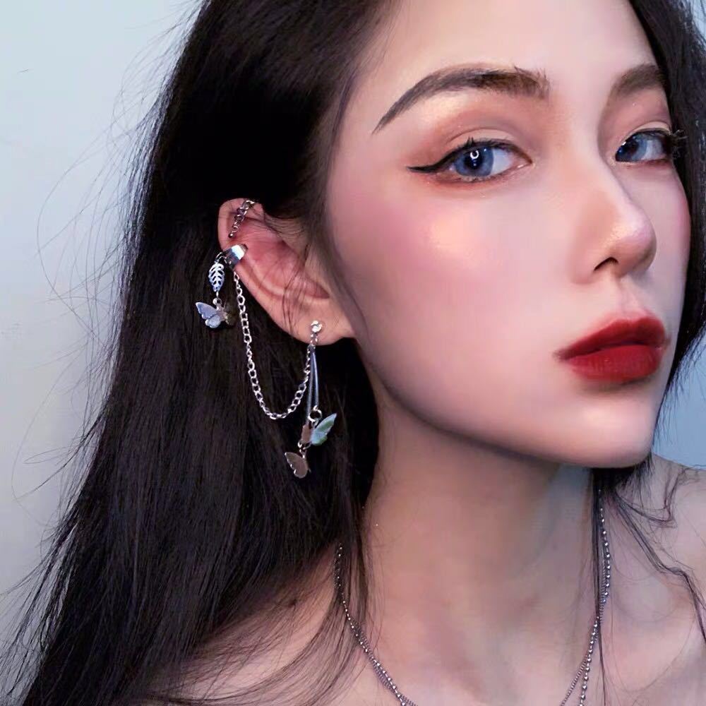 Khuyên tai hình bướm làm từ thép không gỉ thời trang cho nữ