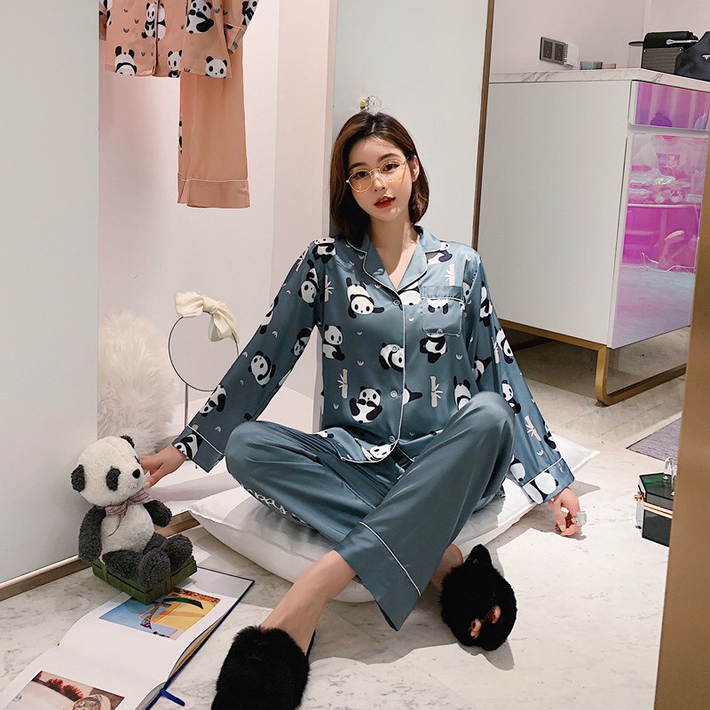BỘ ĐỒ NGỦ PIJAMA HỌA TIẾT GẤU TRÚC, CHẤT VẢI THOÁNG MÁT (có sẵn+đủ size) | BigBuy360 - bigbuy360.vn