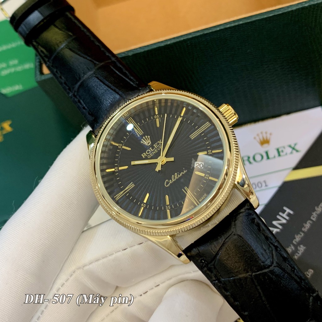 Đồng hồ nam Rolex mặt tròn classic dây da cao cấp bảo hành 12 tháng DH507