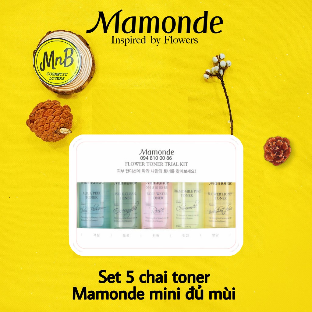 Nước hoa hồng cân bằng da Mamonde Toner combo 5 chai mini