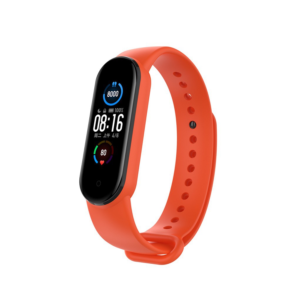 Dây Đeo Thay Thế Chất Liệu Silicon Thiết Kế Nhiều Lỗ Thời Trang Cho Xiaomi Mi Band 5