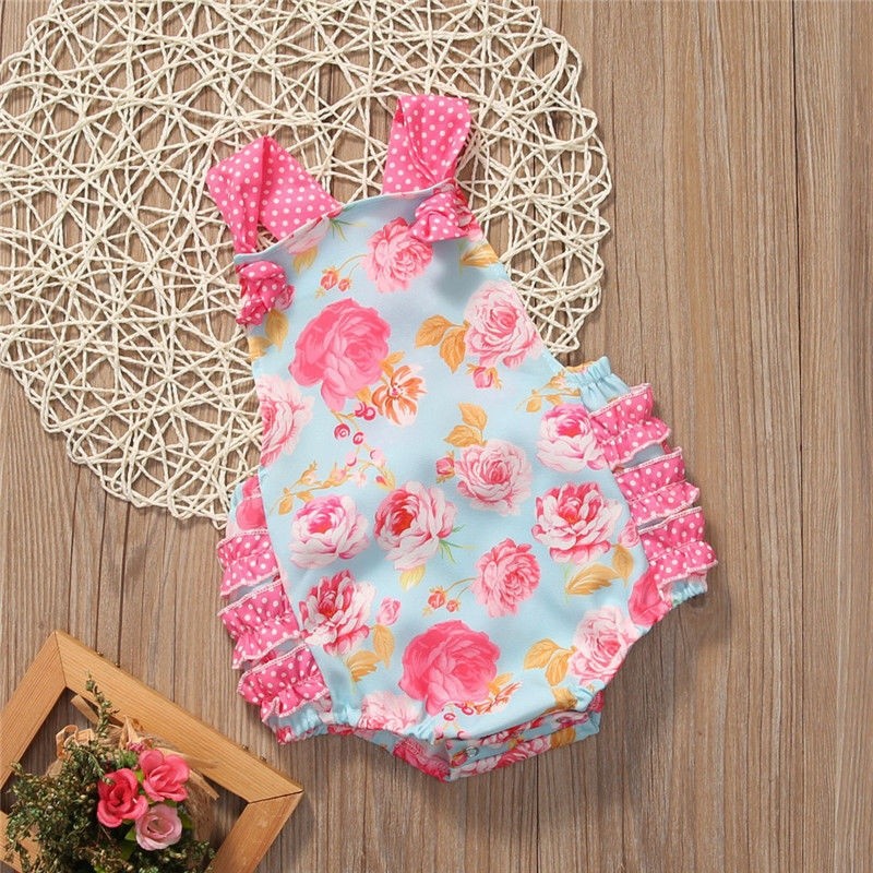 ღ♛ღNewborn Baby Girl Floral Ruffles Romper Bodysuit Jumpsuit Outfit Sunsuit Clothes | WebRaoVat - webraovat.net.vn
