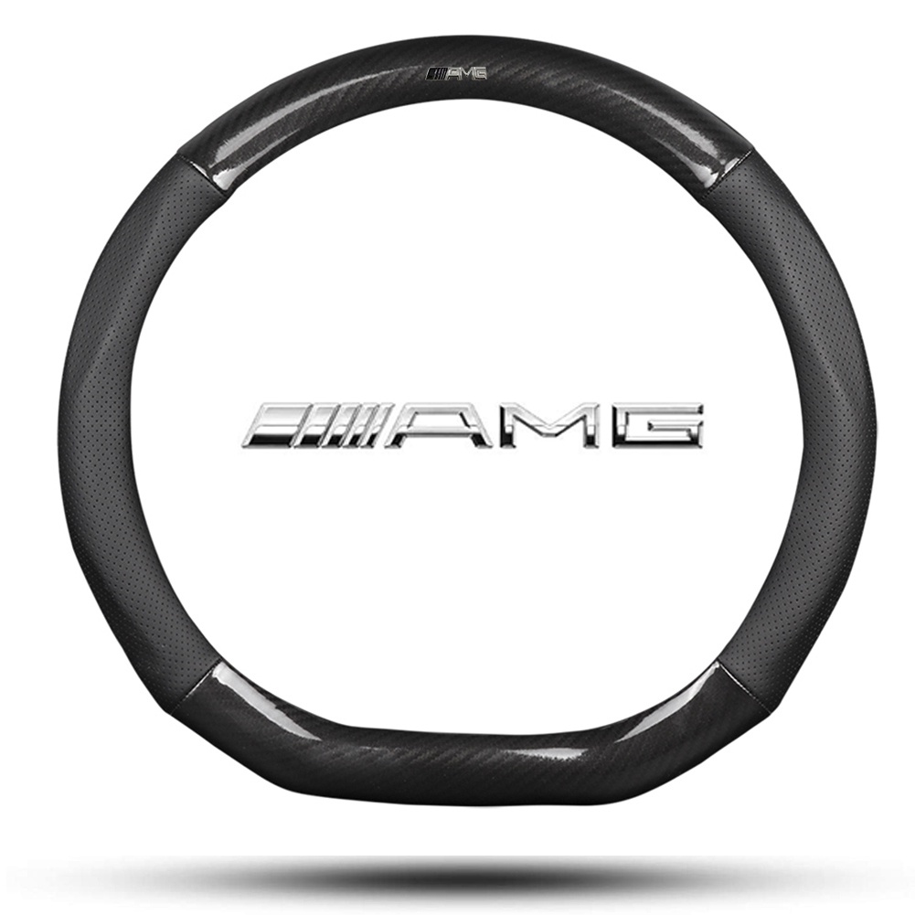Vỏ Bọc Vô Lăng Bằng Da Phối Sợi carbon Cho Xe Đua Thể Thao amg