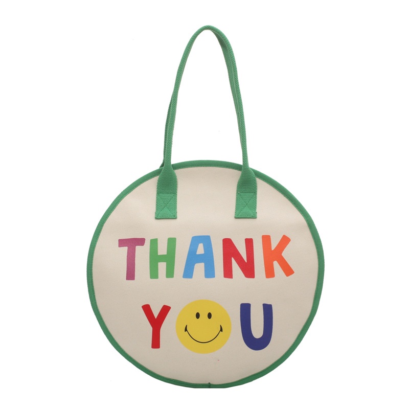 Túi Đeo Vai Bằng Vải Canvas Hình Tròn Cỡ Lớn 2022 Thời Trang Xuân Hè Cho Nữ