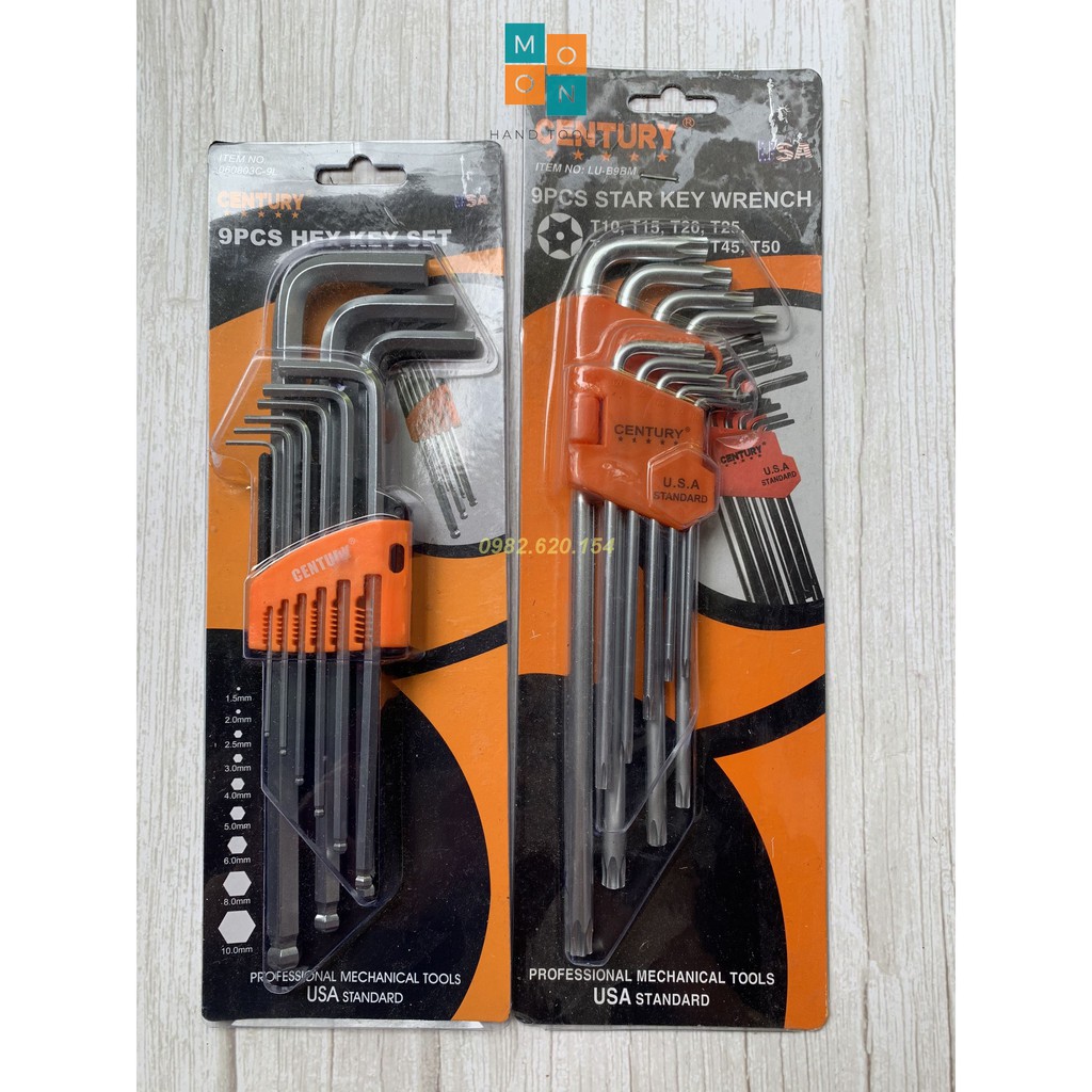 Bộ Khóa Lục Giác Century 9 Cây Hàng Chính Hãng