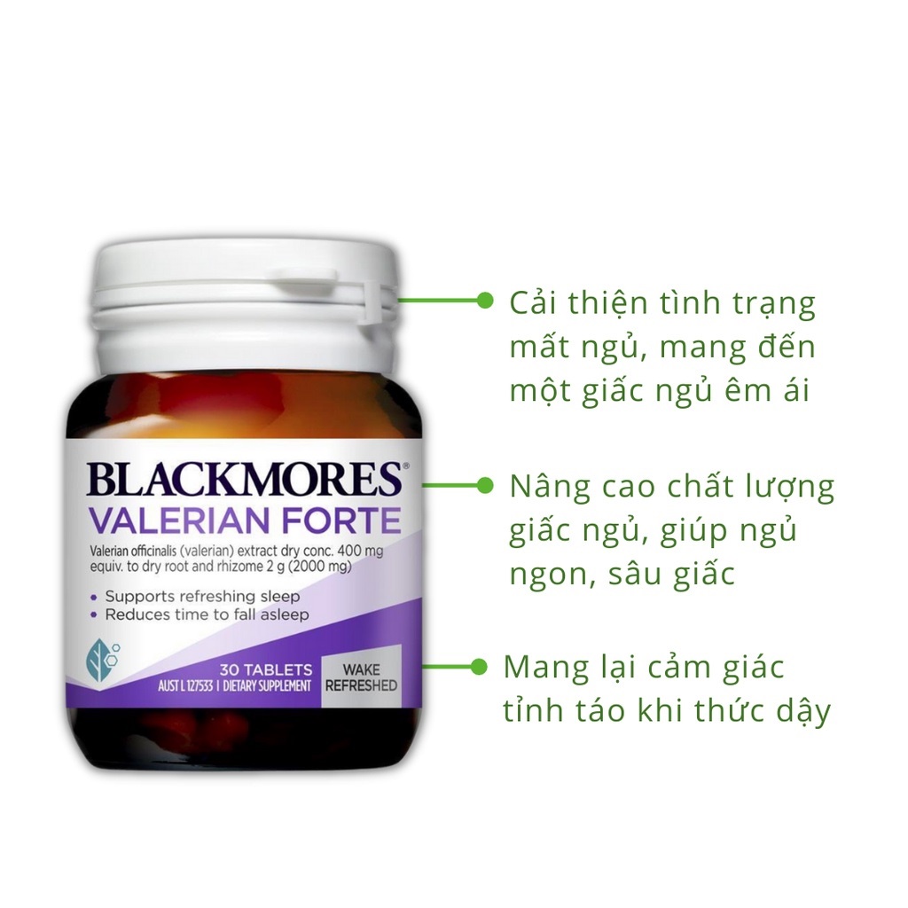 Giá Shock Viên Uống Hỗ Trợ Điều Hòa Giấc Ngủ Blackmores Valerian Forte 2000mg (30 Viên/Lọ) ÚC chính hãng mẫu mới