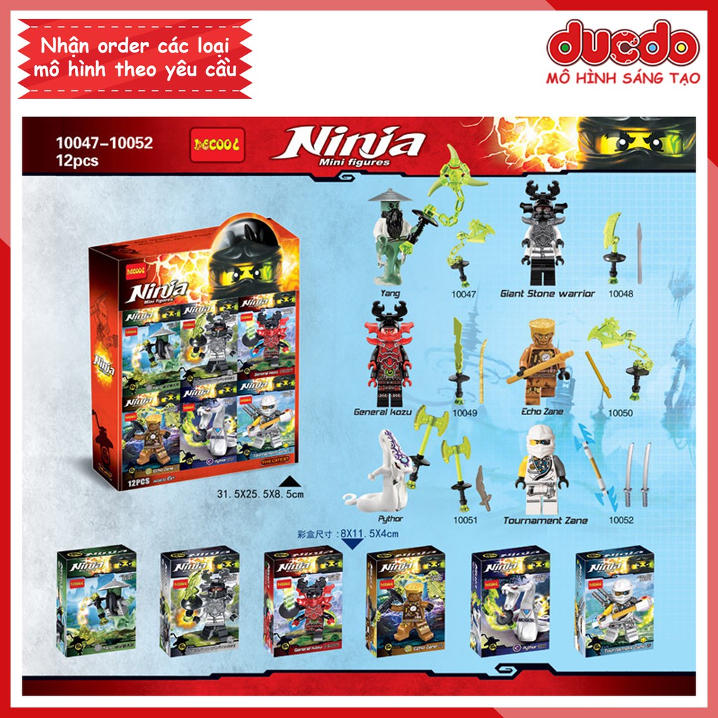 Combo 6 nhân vật Ninjago DECOOL 10047-10052 | Đồ chơi Lắp ghép Xếp hình Minifigures Mini Ninja Mô hình