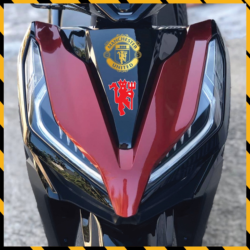 Sticker Bóng Đá Manchester United Dán Tem Xe, Dán Nón, Điện Thoại, Laptop - Logo MU Chất Liệu Chống Thấm Nước, Bền Màu