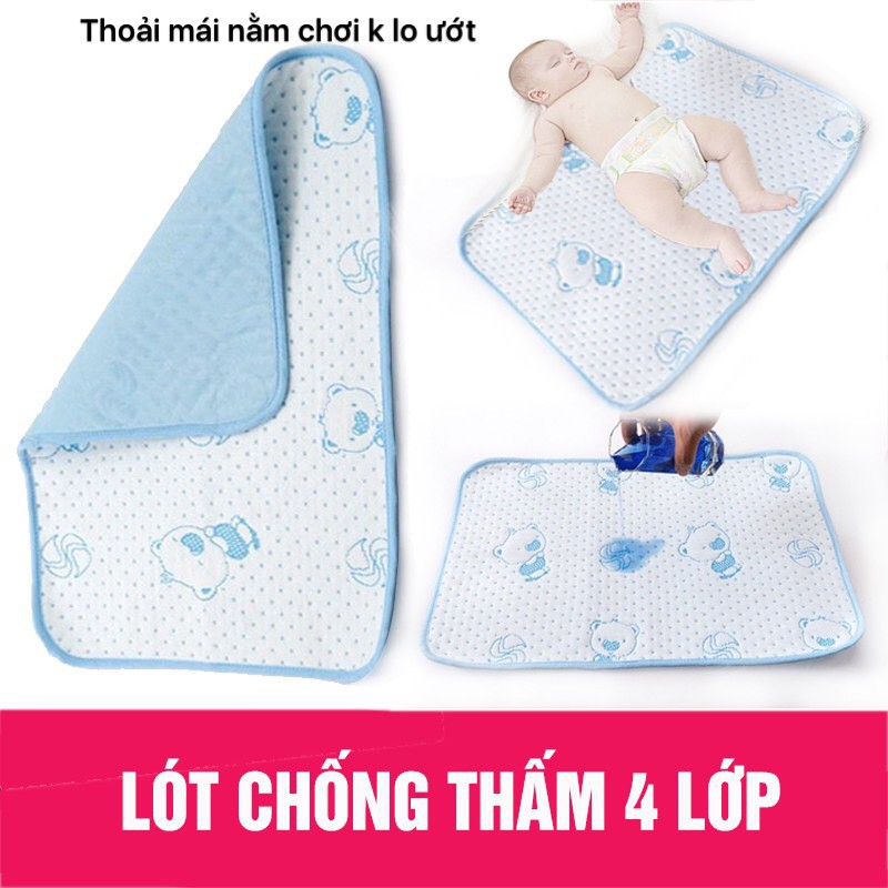 Tấm lót chống thấm 4 lớp cho bé (chiếu chống thấm 4 lớp)