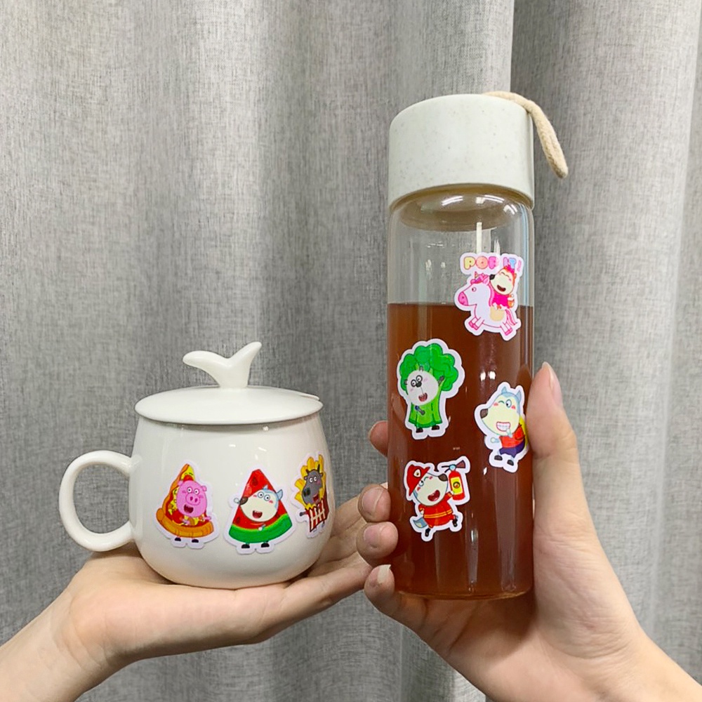 Sticker Thương Hiệu Wolfoo Nhiều Mẫu Trang Trí Siêu Đáng Yêu