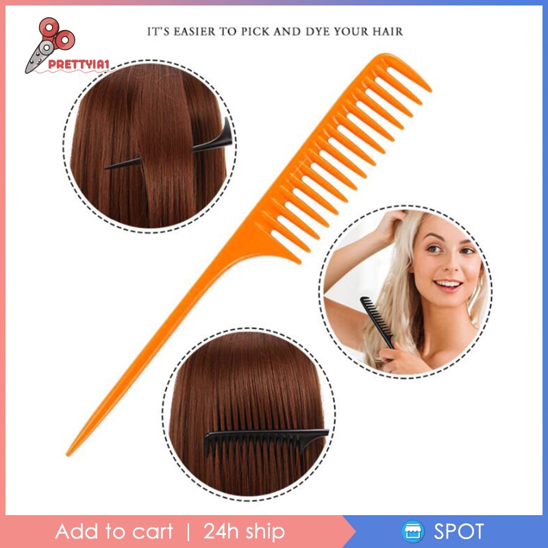 Lược Đuôi Răng Thưa Prettyia1 Với Đuôi Ghim Cài Tạo Kiểu Tóc Cho Nam Và Nữ
