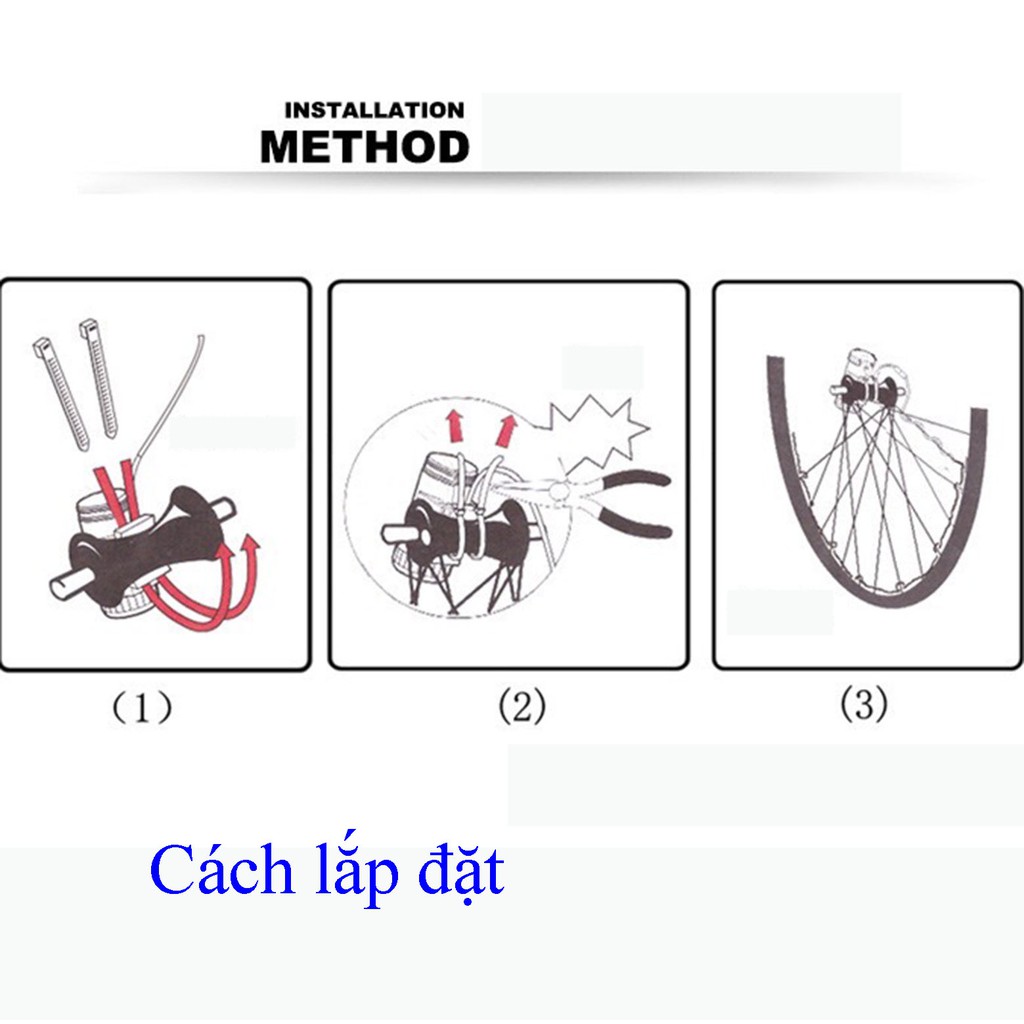 Dây đèn LED gắn bánh xe đạp - Sạc USB