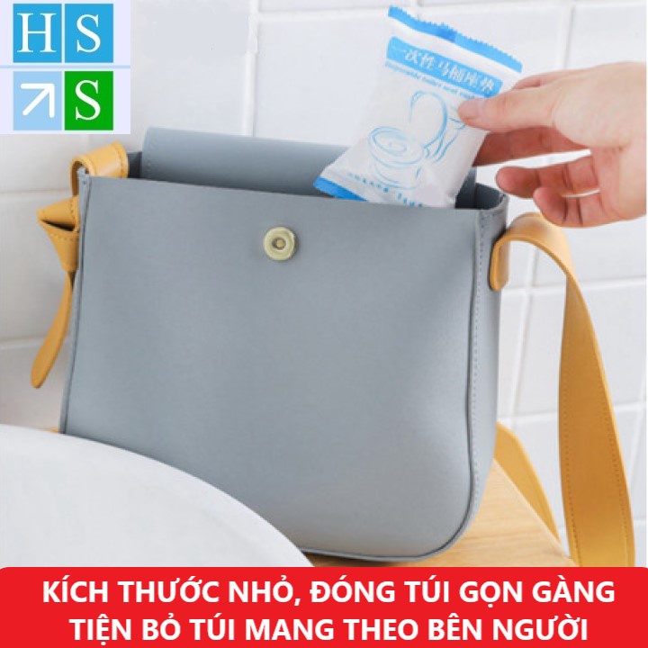 (Gói 10 cái) Bọc lót nắp bồn cầu toilet dùng gia đình sạch sẽ không thấm nước tiện mang theo du lịch - HS Shop Đà Nẵng