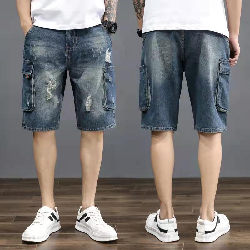 Quần Short Denim Dày Dặn Dáng Rộng Phong Cách Hàn Quốc Mẫu Mới Thời Trang Mùa Hè Cho Nam